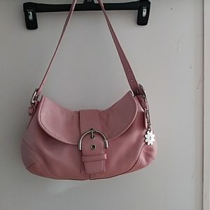 Coach Pink Leather Bag Soho hobo No.A050-9248